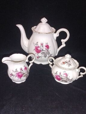 Moss Rose Three Piece Coffee Serving Set